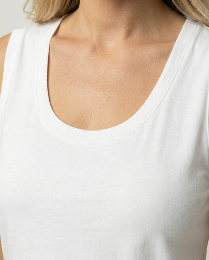 Damen Tanktop Sommer Basic Rundhals Oberteil Baumwolle