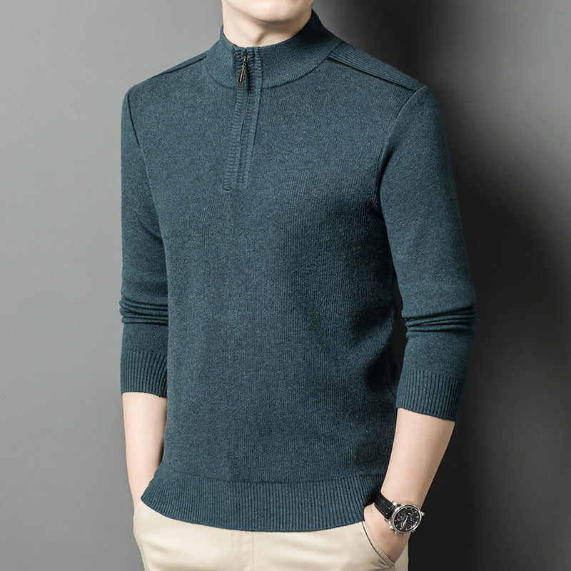 Herren Pullover Stehkragen Eleganter HalbReißverschluss Modern