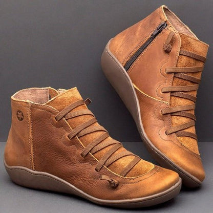 Damen Stiefeletten Modisch Weiches Leder