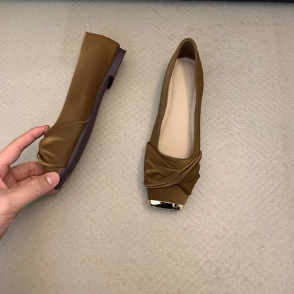Damen Ballerinas Elegante Glanz Schuhe Spitze