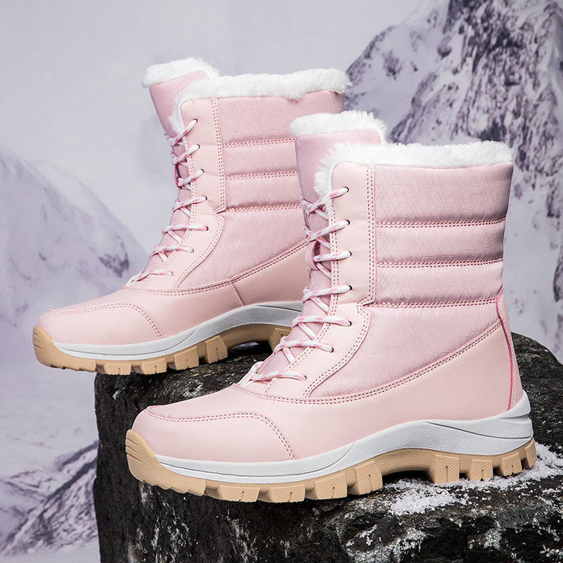 Damen Winterstiefel Gefüttert Rutschfest Hoch Schaft