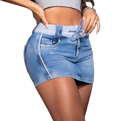 Damen Minirock Denim Stretch Elastisch Modern