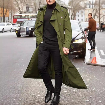 Herren Trenchcoat Modern Elegant Schwarz