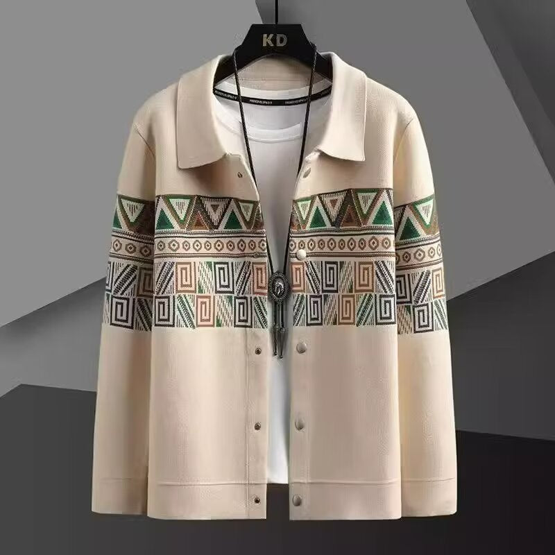 Damen Jacke Geometrisches Muster Trendig Elegant - BerlinGlamour