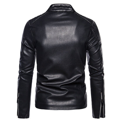 Herren Lederjacke Modern mit Nieten und Steppdetails