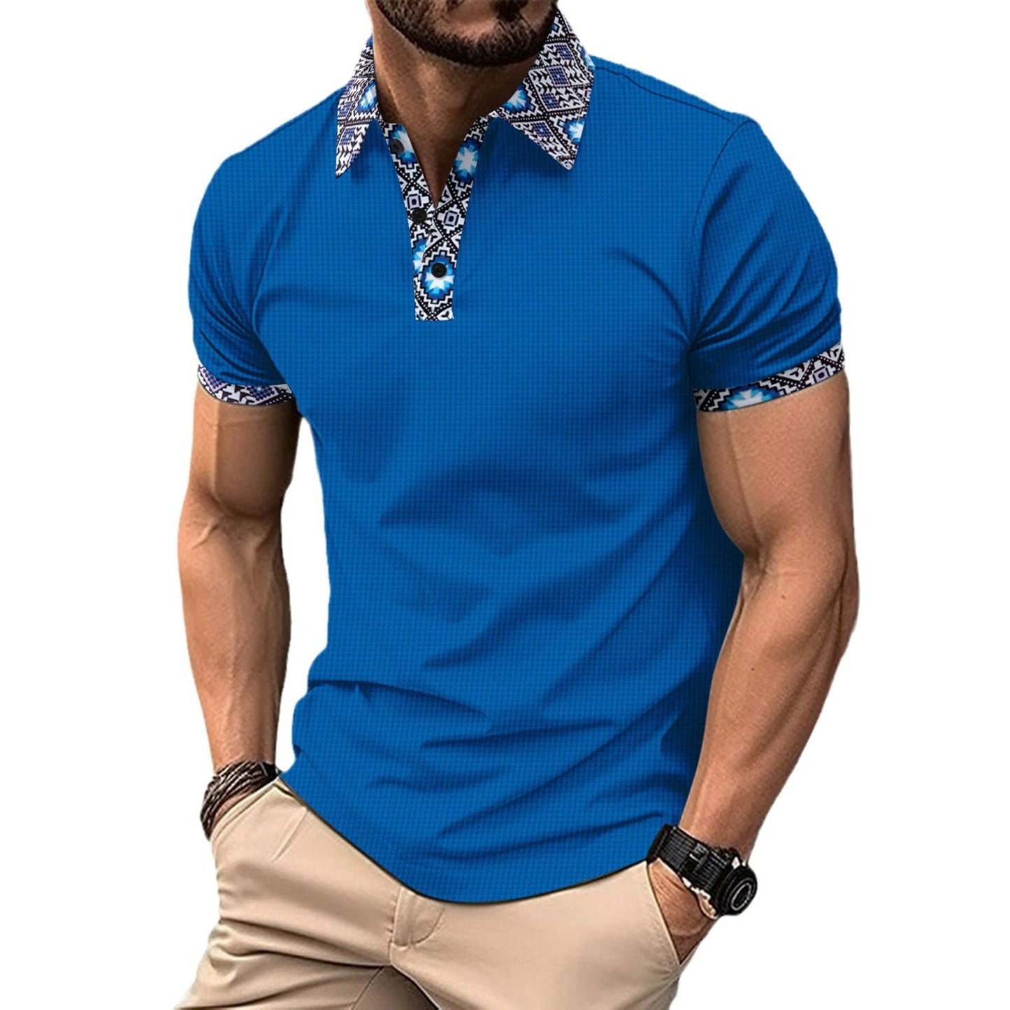 Herren Polohemd Karomuster Modern Stylisch