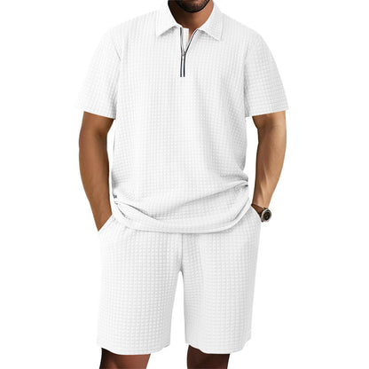 Herren Kurzarm Set Elastisch Modern Strukturiert