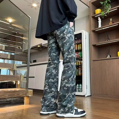 Herren Cargohose Camouflage Weite Bein Verstellbar