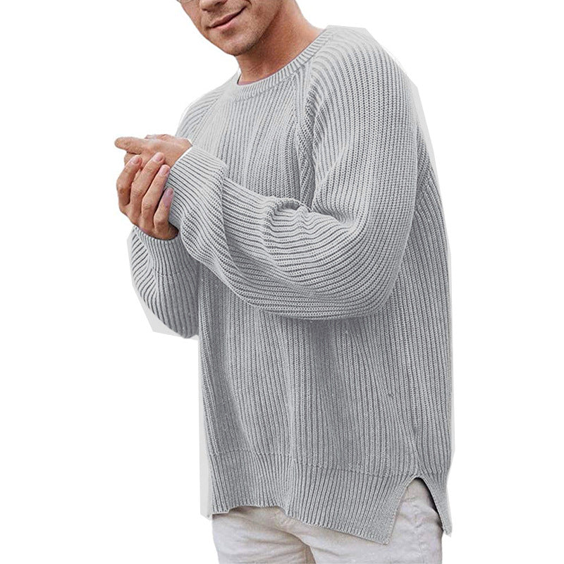 Herren Strickpullover Bequem Lässig Rippenmuster