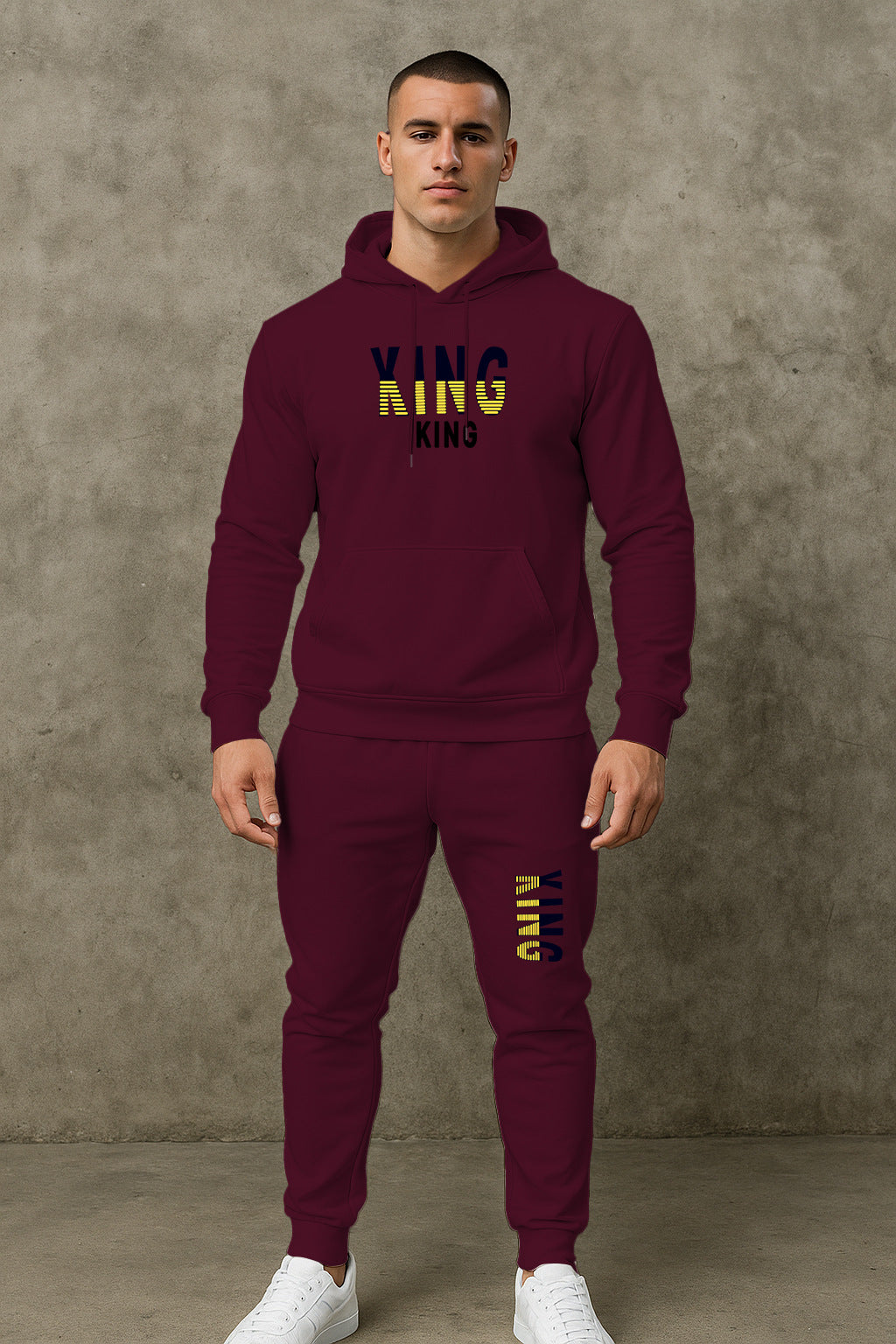 Herren Sportset Hoodie Jogginghose Set Sportlich Bequem