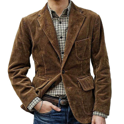 Herren Cordjacke Schick mit Taschen Braun Modern