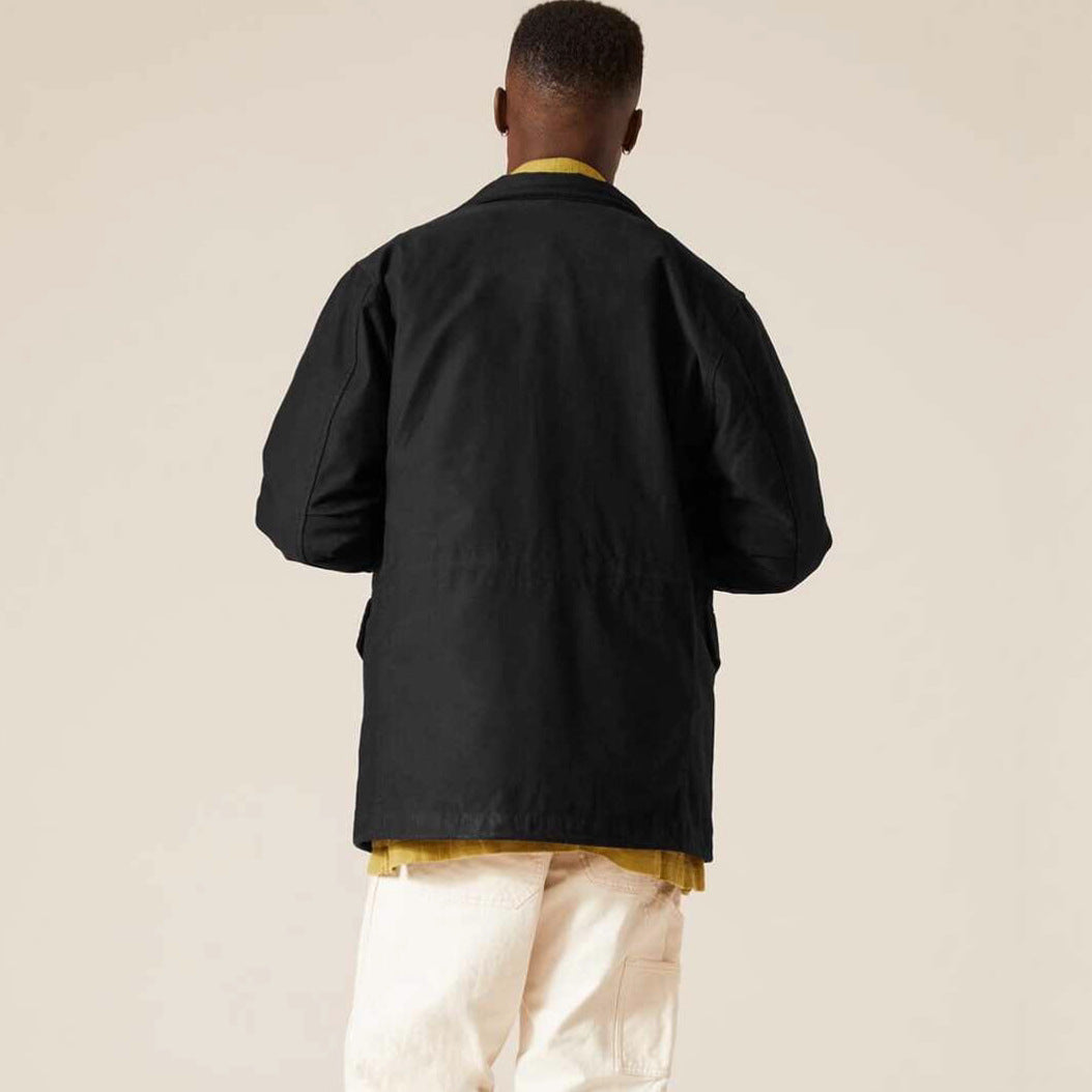 Herren Parka Jacke Wasserabweisend mit verstellbarem Kragen und Taschen