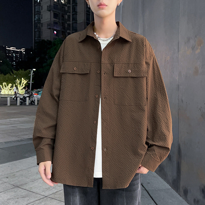 Herren Hemdjacke Lässig mit Taschen Utility Style