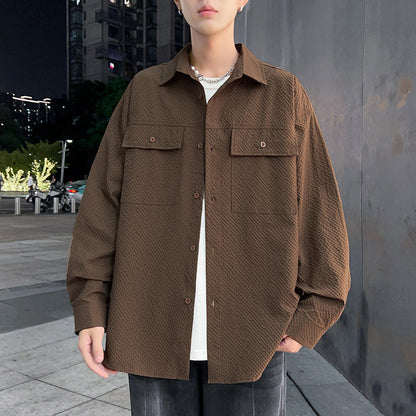 Herren Hemdjacke Lässig mit Taschen Utility Style