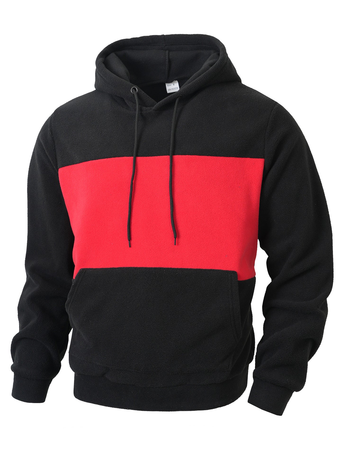 Herren Fleece-Hoodie mit Farbblock-Design und Seitentaschen