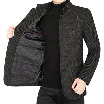 Herren Strickjacke Casual Strukturiert Grau