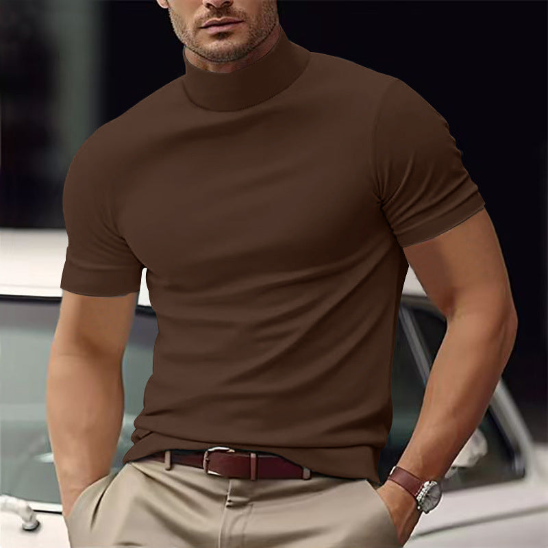 Herren T-Shirt Kurzarm Turtleneck Modern Berlin Style