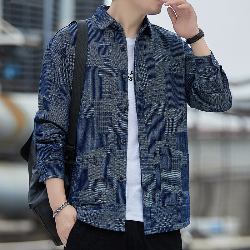 Herren Langarmhemd Modern Grafisches Muster Berlin Style