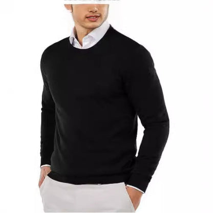 Herren Pullover Rundhals Feine Baumwolle Eleganter Style