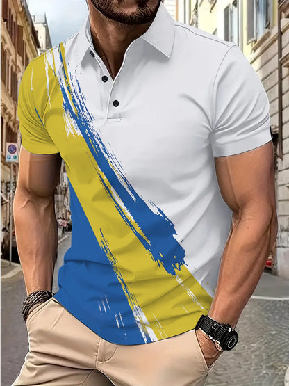 Herren Poloshirt Farbverlauf Modern Trendig