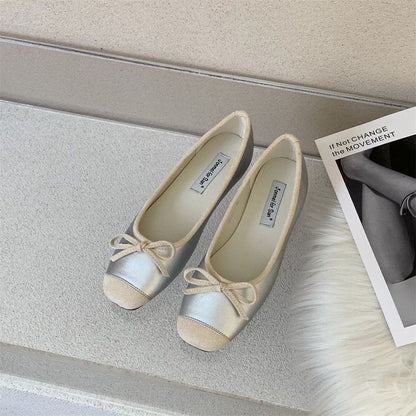 Damen Ballerinas Weich Bequem Mit Schleife Elegant