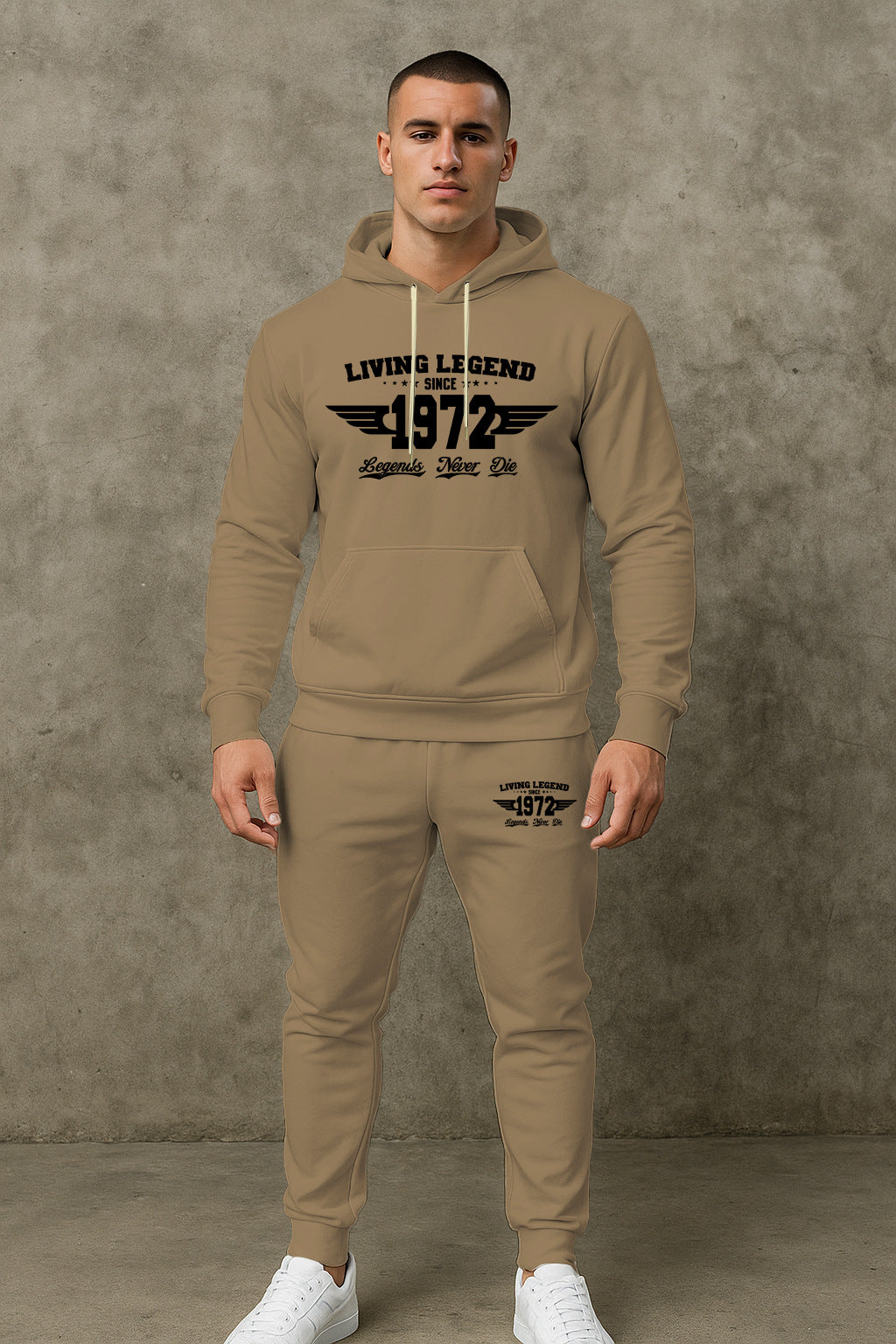 Herren Joggingset Hoodie und Hose Mit Trend Druck Berlin