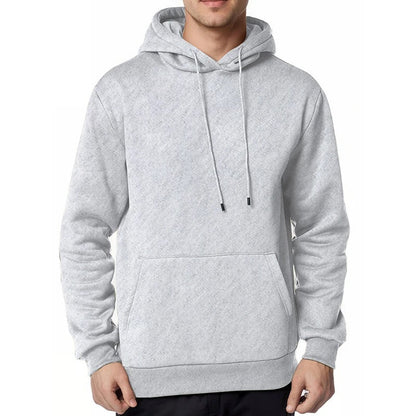Herren Fleece Kapuzenpullover Warm Bequem Grau