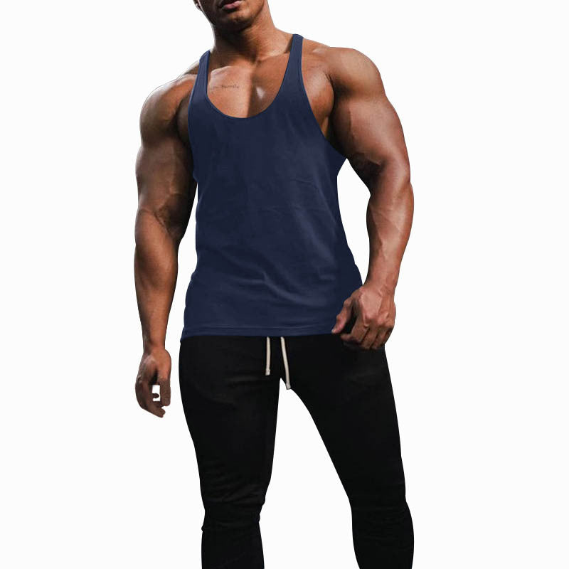 Herren Sport Tanktop Atmungsaktiv Racerback Baumwolle