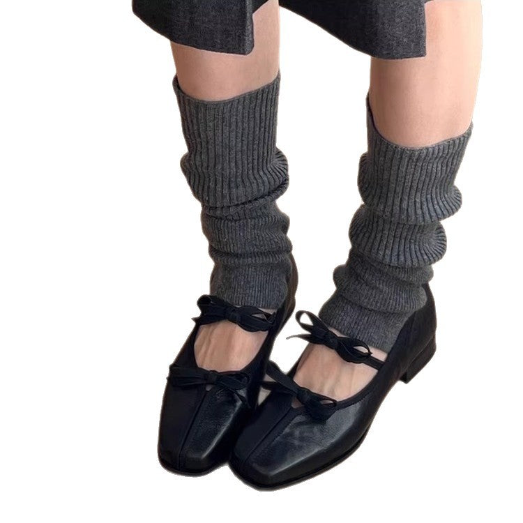 Damen Ballerinas Lederschuhe Elegante Schleife