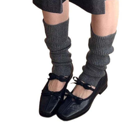 Damen Ballerinas Lederschuhe Elegante Schleife