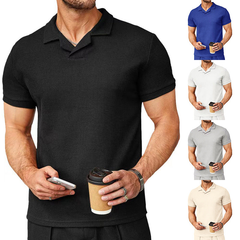 Herren Polohemd Strukturiert Modern Slim Fit - BerlinGlamour
