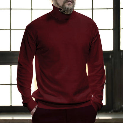 Herren Rollkragenpullover Elegantes Design Schwarz