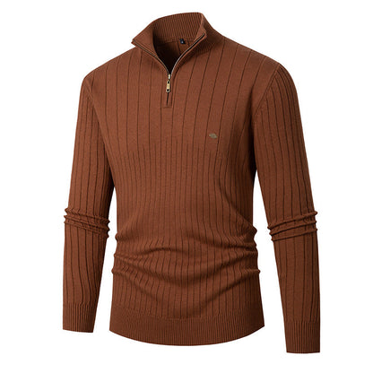 Herren Pullover Modern Rippenstruktur Reißverschluss