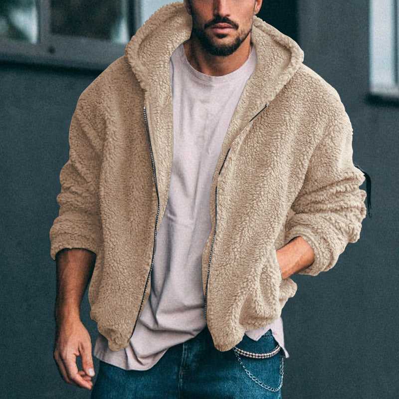 Herren Fleecejacke Warm Kapuze Weich