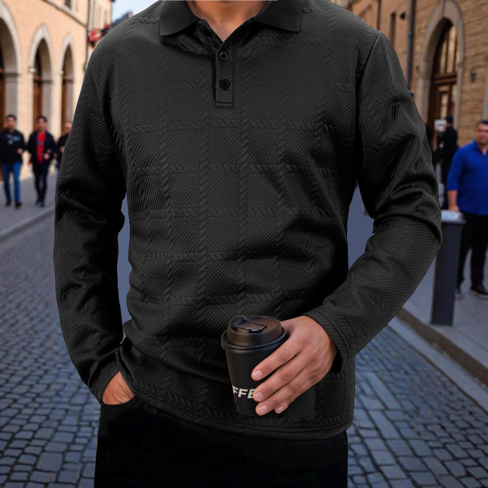 Herren Polohemd Langarm Strukturiert Modern Berlin Style