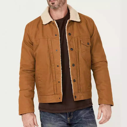 Herren Fleecejacke Kuschelig Stylish mit Druckknöpfen