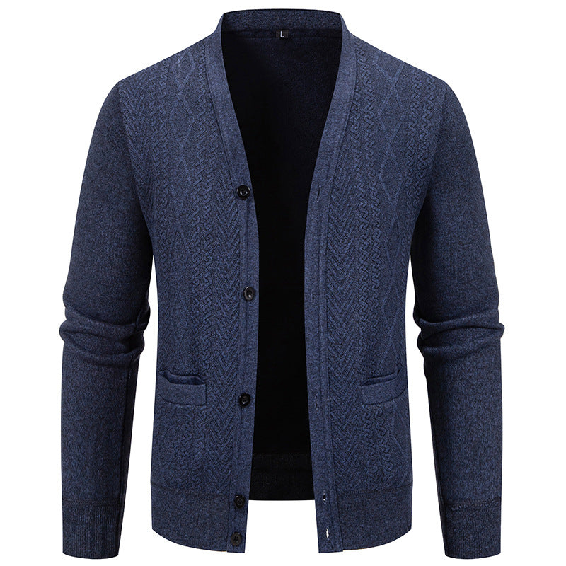 Herren Strickjacke Klassisch mit Taschen Modern