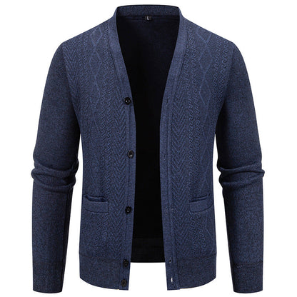 Herren Strickjacke Klassisch mit Taschen Modern