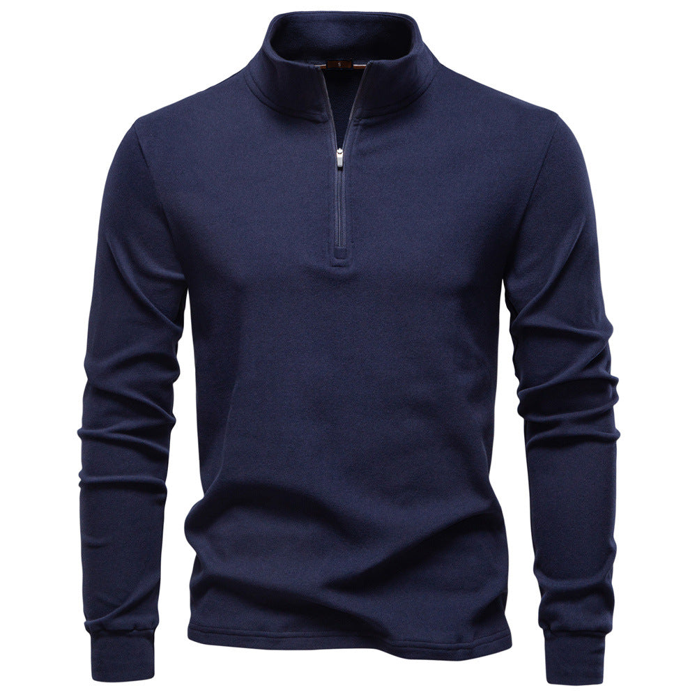 Herren Sweatshirt Funktionstextil Hochkragen Kurzreißverschluss Sportlich