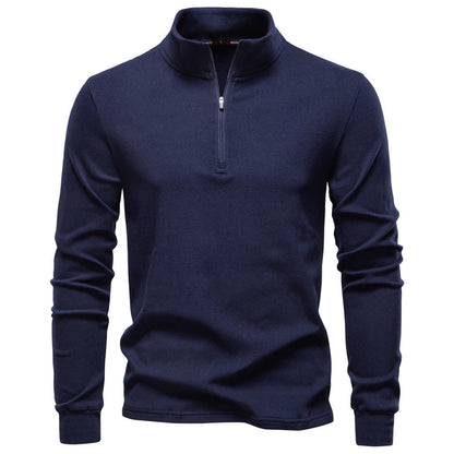 Herren Sweatshirt Funktionstextil Hochkragen Kurzreißverschluss Sportlich