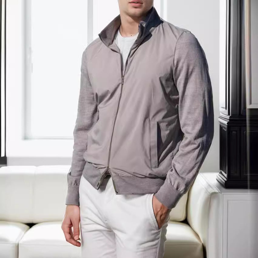 Herren Übergangsjacke Sportlich Modern Stehkragen Elastisch