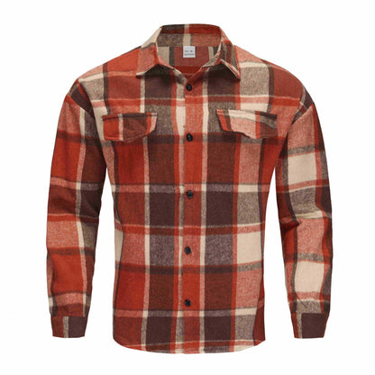Herren Flanellhemd Modern Warm Bequem