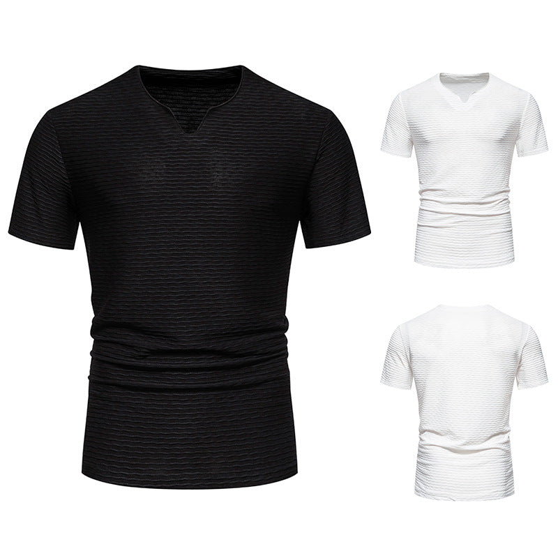 Herren T-Shirt Kurzarm Wellenmuster Trendig Sommer