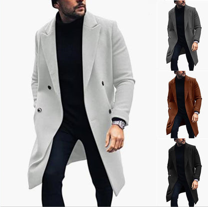 Herren Langmantel Modern Eleganter Doppelreihenknopf - BerlinGlamour