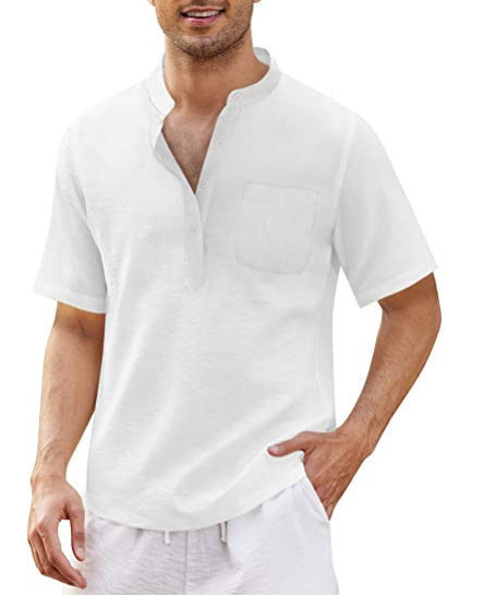 Herren Kurzarm-Shirt mit Brusttasche Hochwertig Modern