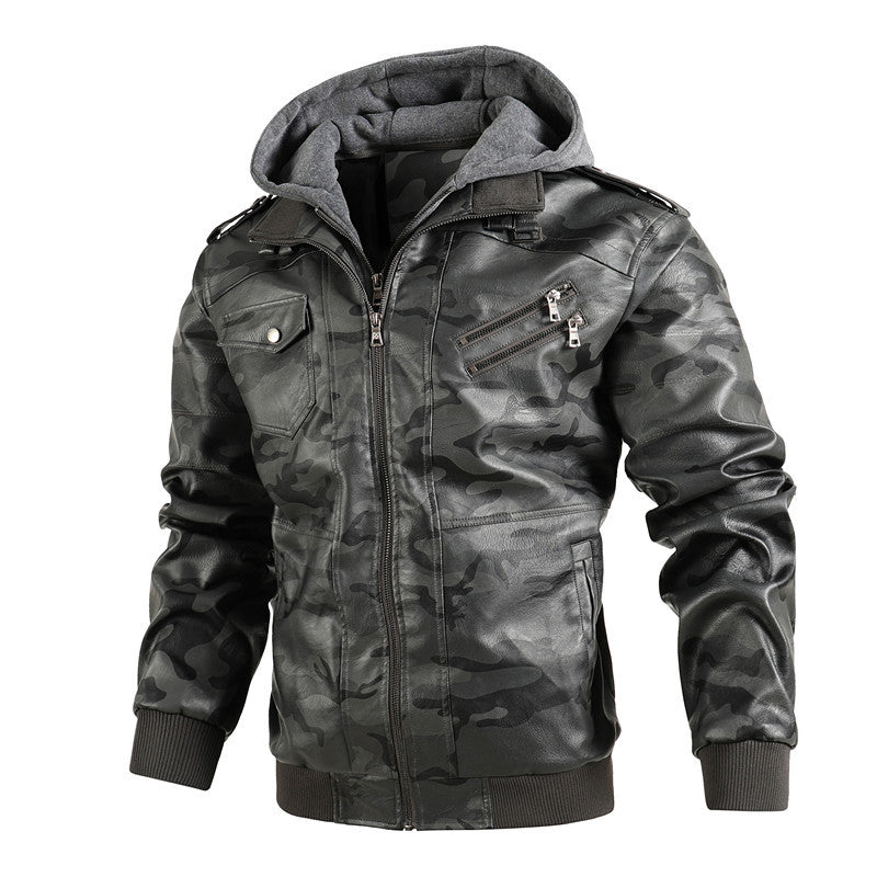 Herren Camouflage Jacke Lässig Abnehmbare Kapuze Wasserdicht