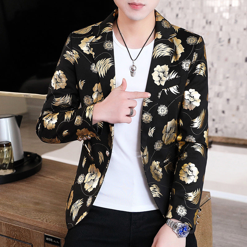 Herren Blazer Elegant Floral mit Gold Akzenten - BerlinGlamour