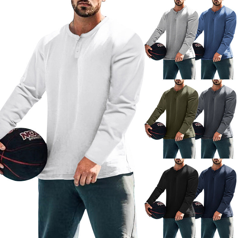Herren Henley-Shirt Langarm Strukturiert Knopfdetails Modern - BerlinGlamour