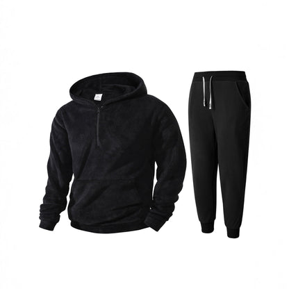 Herren Fleece Hoodie Jogginghose Set Weich Warm
