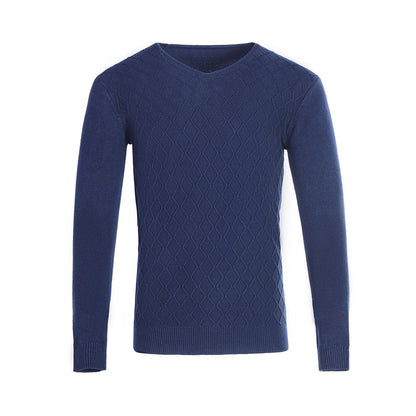 Herren Pullover V-Ausschnitt Struktur Muster Trendig